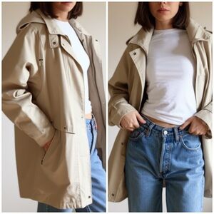 Sequence Women’s‎ Soft-shell Cream Neutral All Season Utility Anorak Jacket